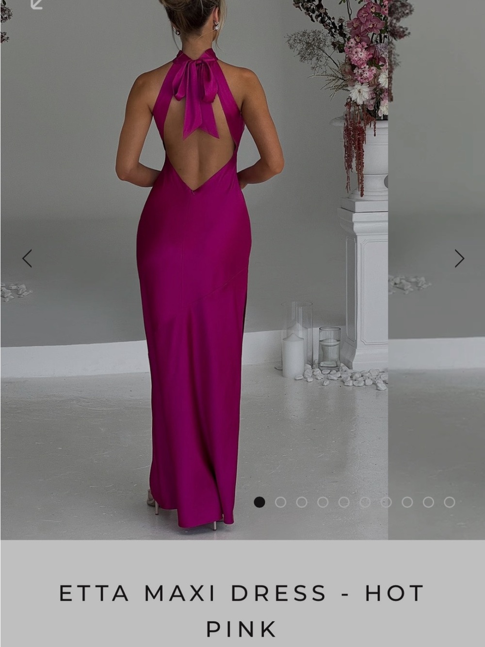 BABYBOO Etta Backless Halter Maxi Dress - Hot Pink